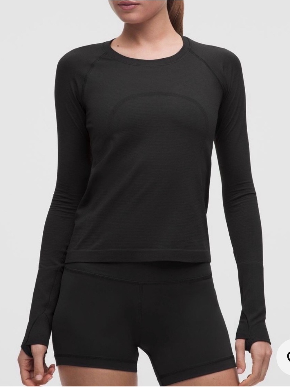 Lululemon Swiftly Tech Long-Sleeve Shirt 2.0 Waist Length Black Size 8